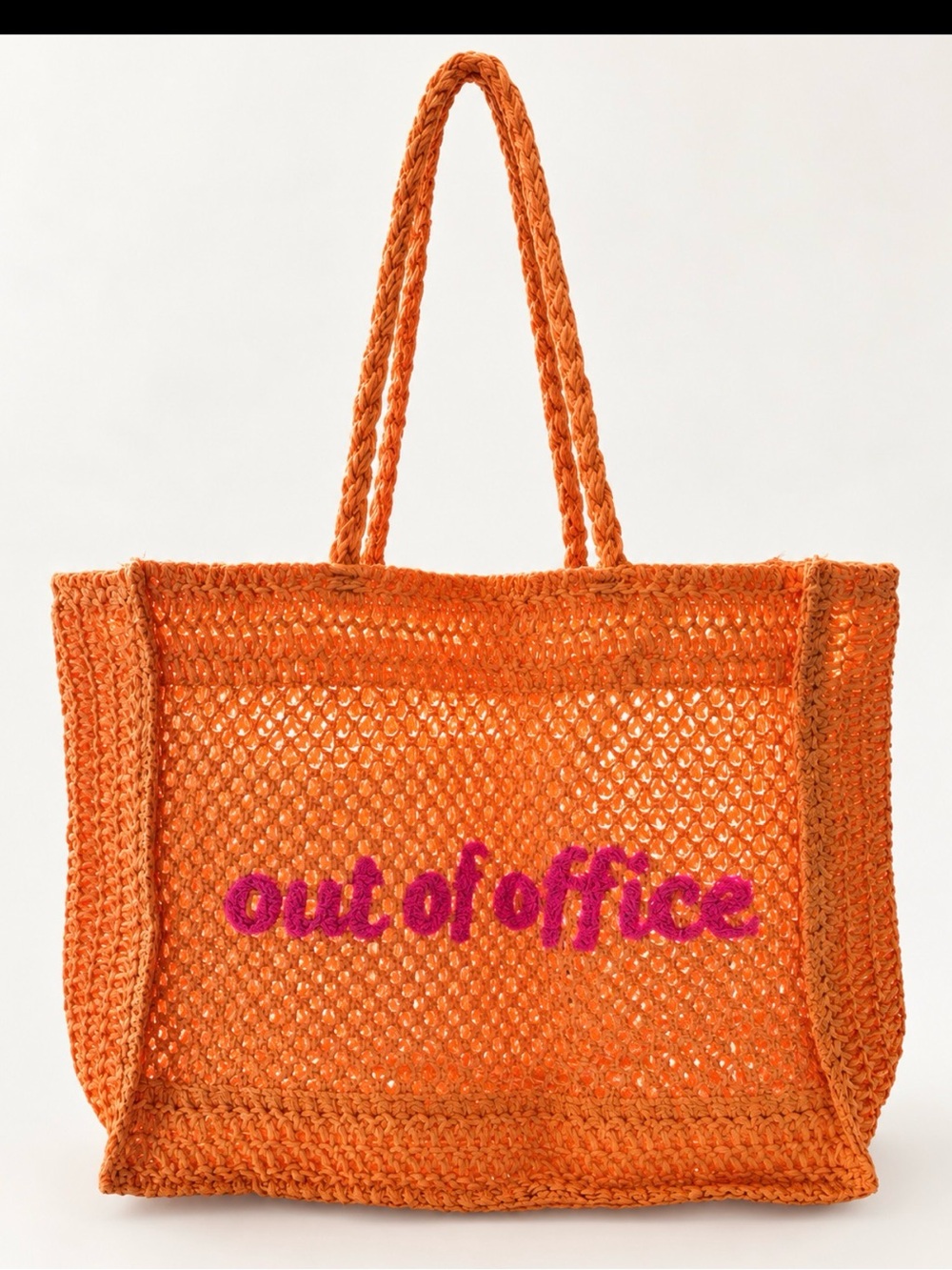 Out of Office Orange Crochet Tote Bag